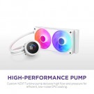 NZXT Kraken Plus 240 RGB AIO CPU Liquid Cooler Single Frame Fan 1.54" Square LCD White